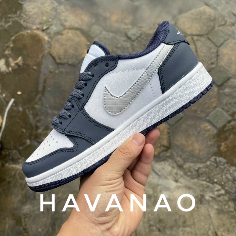 Giày Jordan xanh than móc bạc  ❤️TẶNG KÈM DÂY GIÀY❤️  giày jordan 1 cổ thấp hàng 11  thể thao nam nữ sneaker cao cấp