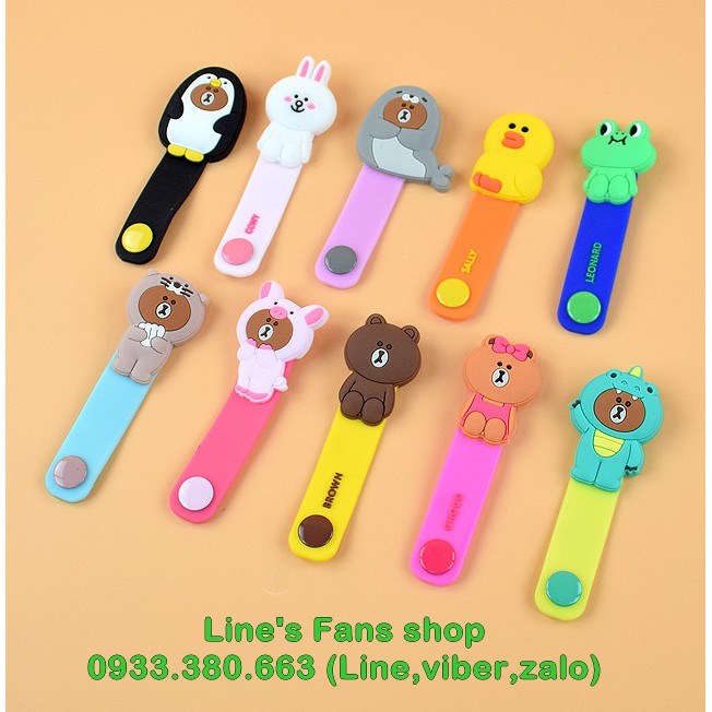 [MUA 2 TẶNG 1] Kẹp dây cáp ĐT hình Line Friends | BigBuy360 - bigbuy360.vn