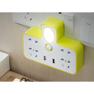 Bộ ổ điện chia 2 cổng USB có đèn led