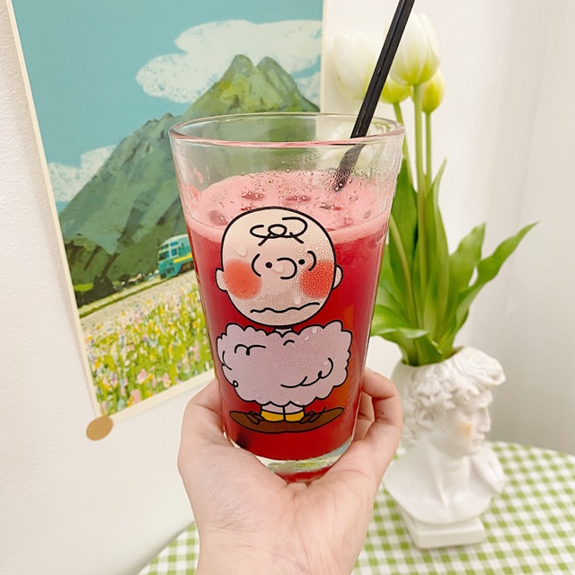 (Hình thật/Có sẵn) Ly thuỷ tinh Snoopy 500ml