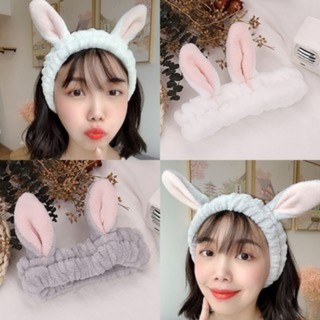 [Màu xám lông thỏ] Băng đô Hàn quốc thiết kế tai thỏ lông nhung 3D siêu mềm mịn_Hàng cao cấp loại 1