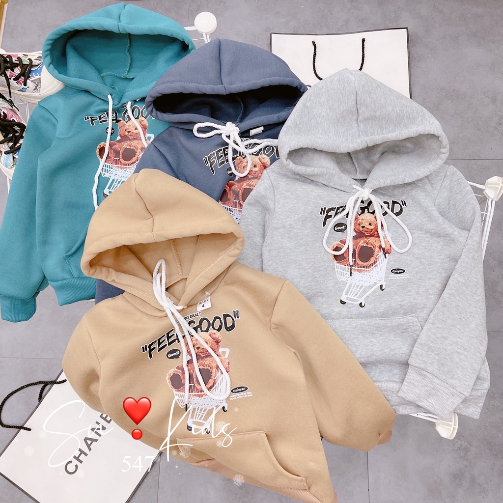 Áo nỉ hoodie cho bé, áo nỉ bông Feel Good cho bé trai