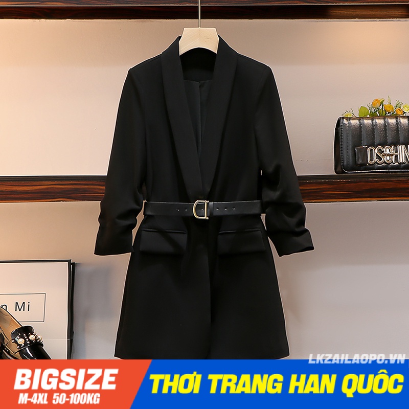 Sét bộ đồ nữ Bigsize Áo Khoác vest form rộng mỏng Kết Hợp chân váy nữ dài Phong cách Hàn Quốc Thời Trang đi Chơi sang chảnh cá tính quảng châu cao cấp
