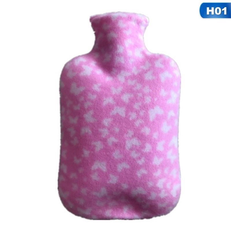 2000ml Fleece Hot Water Bottle Bag Cover Hand Warmers Winter Home Office Therapy