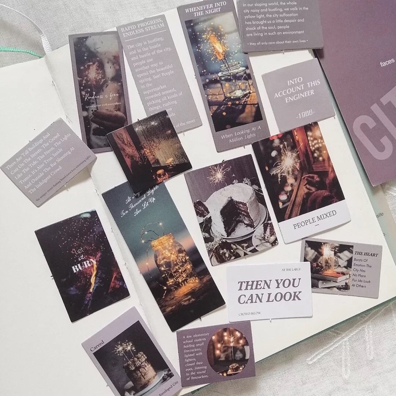 Set 15 sticker The City dùng trang trí bullet journal - ginandtonic