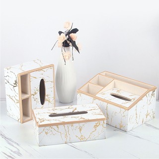 KINGFOM Hộp đựng khăn giấy Kingfom bằng da kiểu đá hoa cương