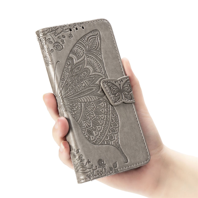 Flip Case Flip Case OPPO A91 F15 K3 A9 A5 2020 F11 F9 Pro A3S Leather Cases Butterfly Embossed Wallet Card Holder Phone Cover