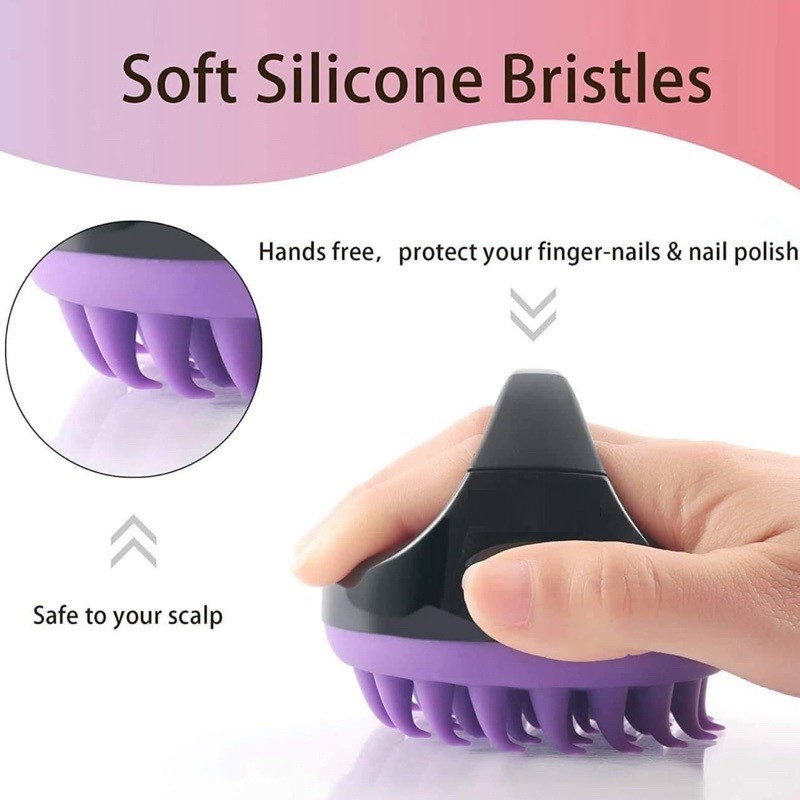 Lược gội đầu massage Heeta Hair Scalp Brush - Lượt gội Pebble silicone dụng cụ cọ mát xa gỡ rối , giảm gàu