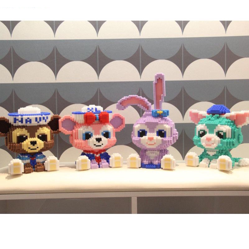 Đồ chơi lắp ghép mô hình hoạt hình Gấu Bearbrick 30cm 3D dễ thương 4 mẫu Thỏ , Mèo xanh , gấu hồng , Gấu nâu