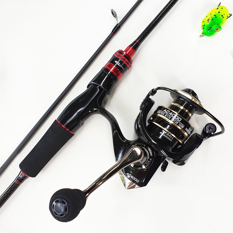 Bộ cần câu cá lure máy đứng 1.68m - 1.8m - 2.1m - 2.4m + Máy kim loại + dây câu lure + hộp mồi lure B-lu-D01