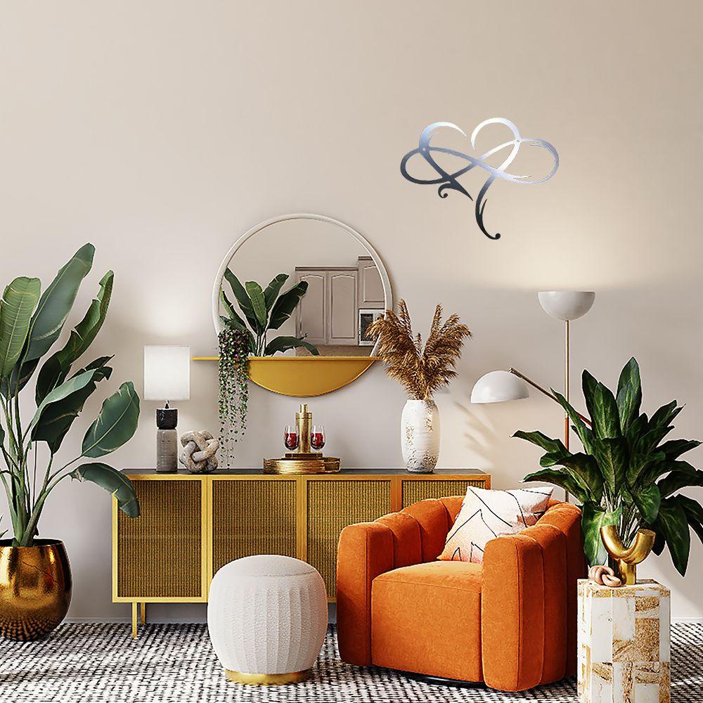 Phụ Kiện Trang Trí Tường Hình Trái Tim Bằng Kim Loại Màu Ngà Độc Đáo