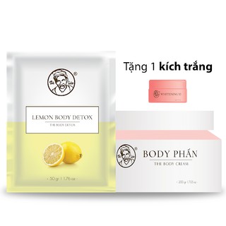 [ Tặng kích trắng ] HOT Combo Body Phấn và Lemon Detox