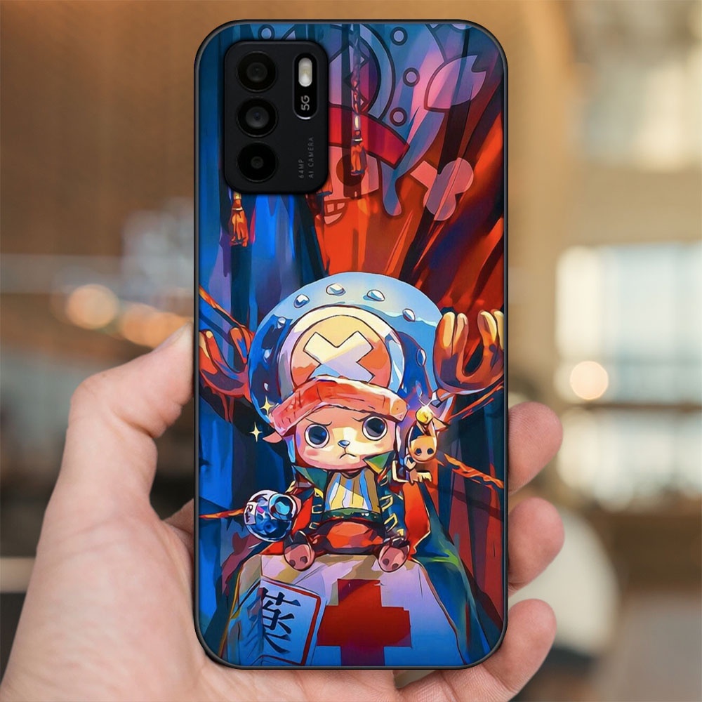 Ốp lưng Oppo Reno 6Z 5G viền đen in hình Chopper One Piece Đảo Hải Tặc