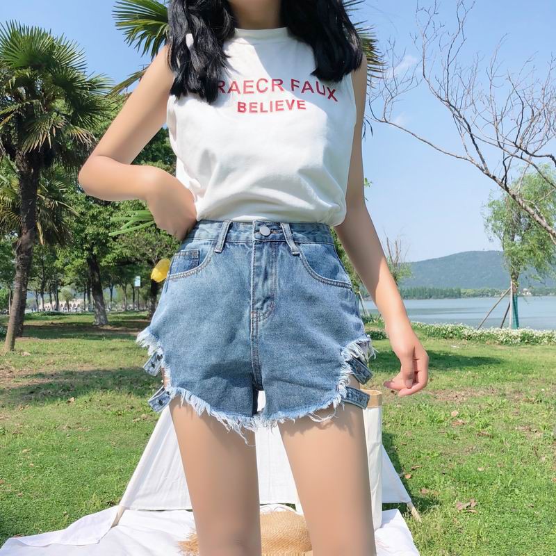 [Size S,L]Quần shorts jean nữ lưng cao Ulzzang Quảng Châu QNJ5