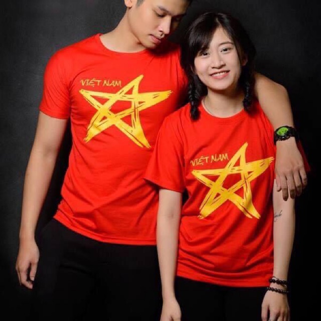 Áo cờ đỏ sao vàng thun cotton loại 1