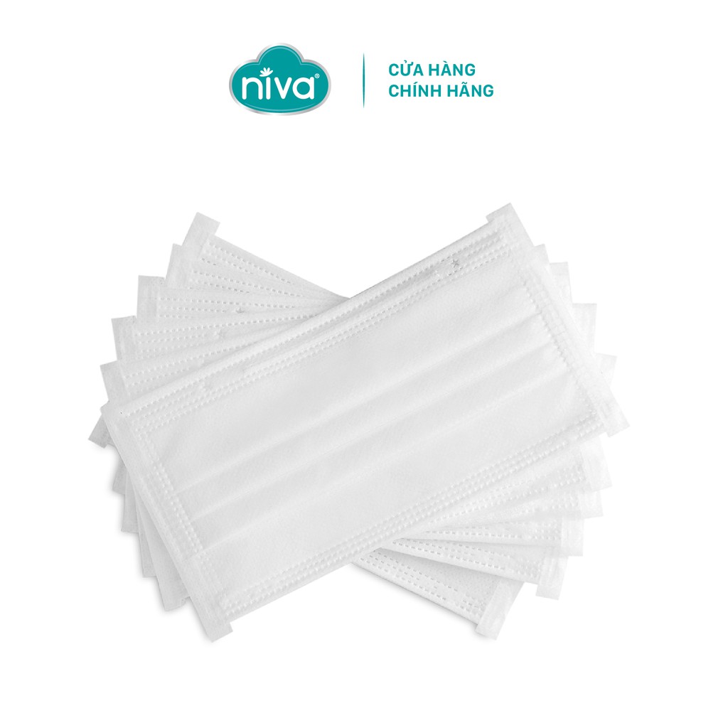 Khẩu Trang Y Tế 4 Lớp NIVA Hộp 50 Cái Kháng Khuẩn, Ngăn Khói Bụi, Vi Khuẩn Hàng Chính Hãng Cao Cấp