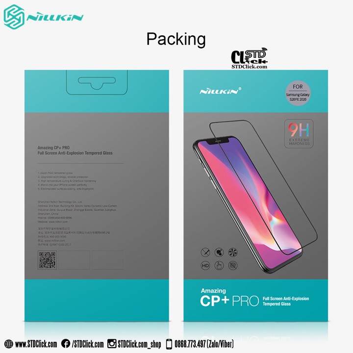 KÍNH CƯỜNG LỰC SAMSUNG GALAXY S20 FE NILLKIN CP+PRO 2.5D CHÍNH HÃNG