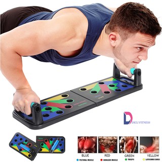 Bộ Dụng Cụ Hướng Dẫn Tập Luyện Hít Đất,Chống Đẩy,Tập Gym Tại Nhà Đa Năng 9 in1 gập được