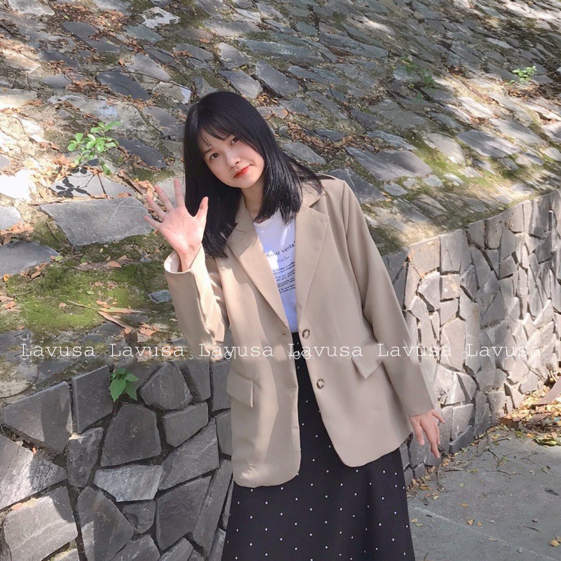 ÁO KHOÁC BLAZER NÂU TÂY, ĐEN HÀN QUỐC 2 LỚP (ảnh thật/sẵn/video) BZ02 | BigBuy360 - bigbuy360.vn