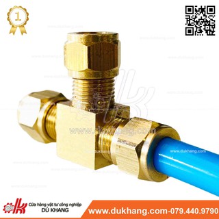 Nối đồng ngã ba siết ống khí nén - Tê siết cam