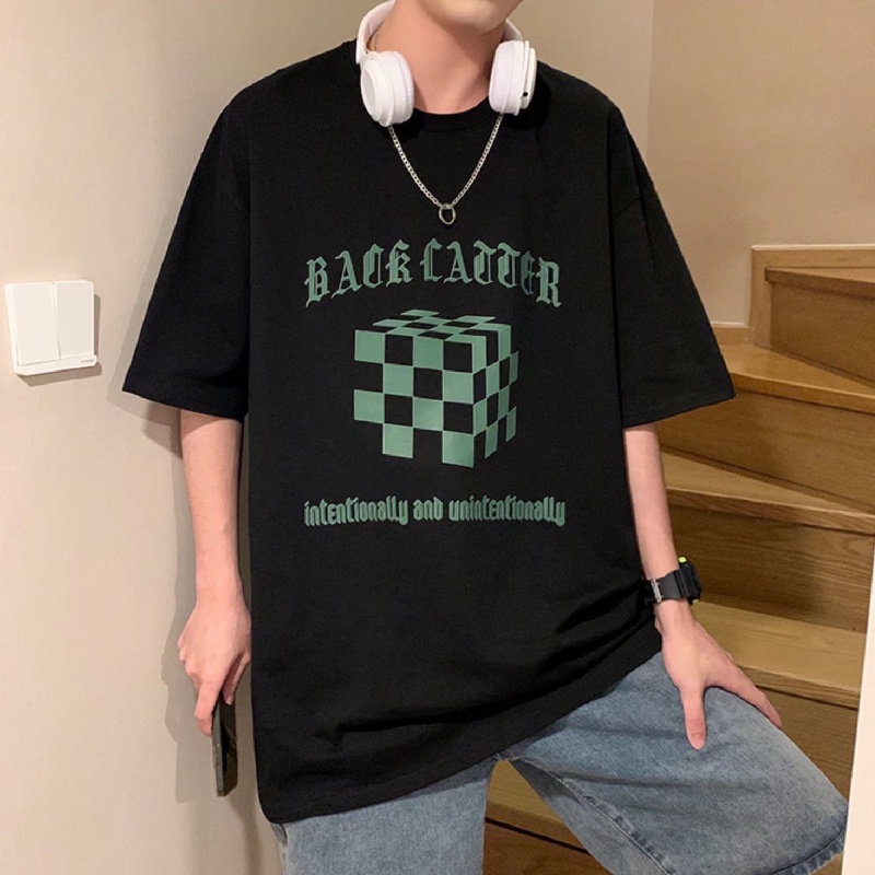 Áo Thun Tay Ngắn Dáng Rộng In Chữ Cỡ Lớn Thoải Mái Thời Trang Mùa Hè Cho Nam Và Nữ M-5XL