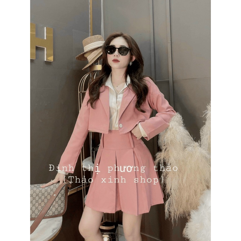 SÉT VEST 2 MÓN CHÂN VÁY XẾP LY DÁNG LỬNG TRẺ TRUNG NĂNG ĐỘNG TT (KHÔNG KÈM ÁO SƠ MI) HHP