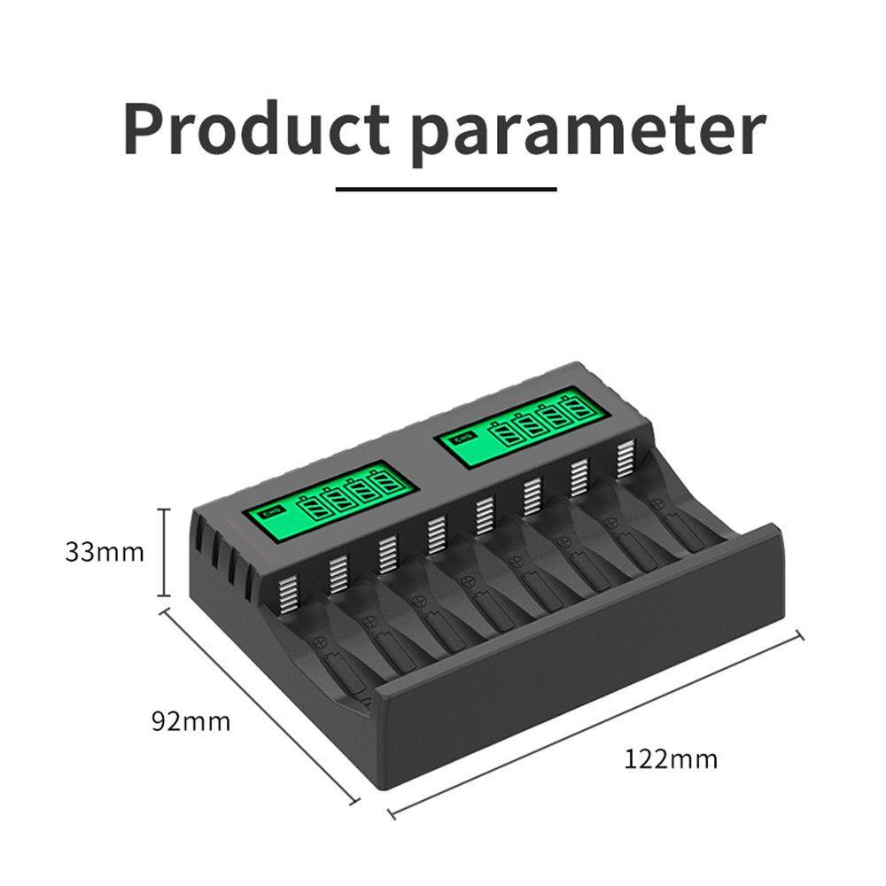 MYRONGVN Đế Sạc Pin Nhanh Thông Minh Cho Pin AA AAA NI-CD NI-MH Có Màn Hình LCD Hiển Thị