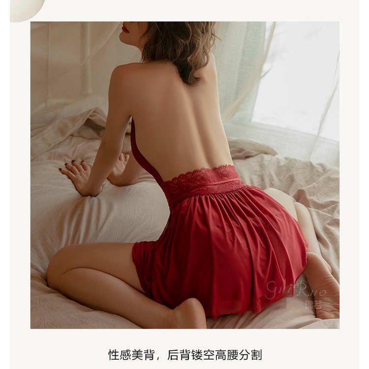 VÁY NGỦ VN24 VOAN PHỐI REN HỞ LƯNG.