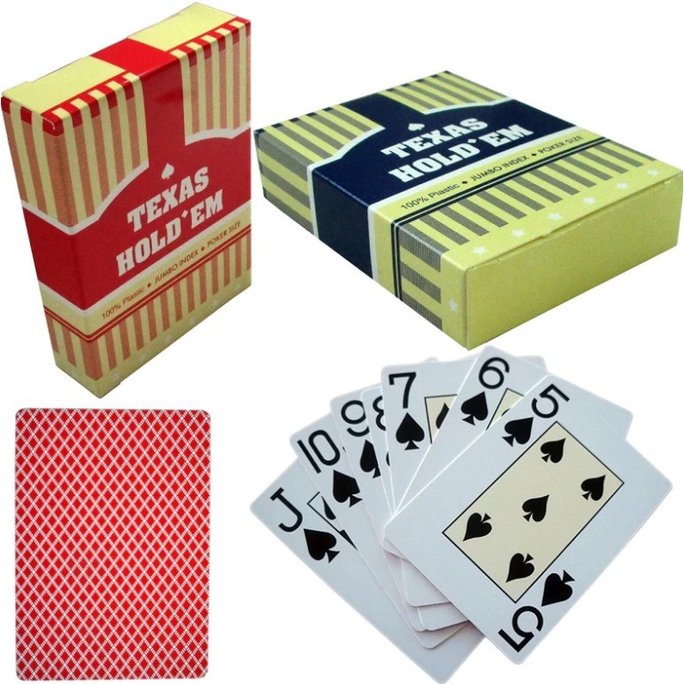 TEXAS HOLD'EM - Bài tú lơ khơ, bài nhựa Poker chống thấm nước 4 màu