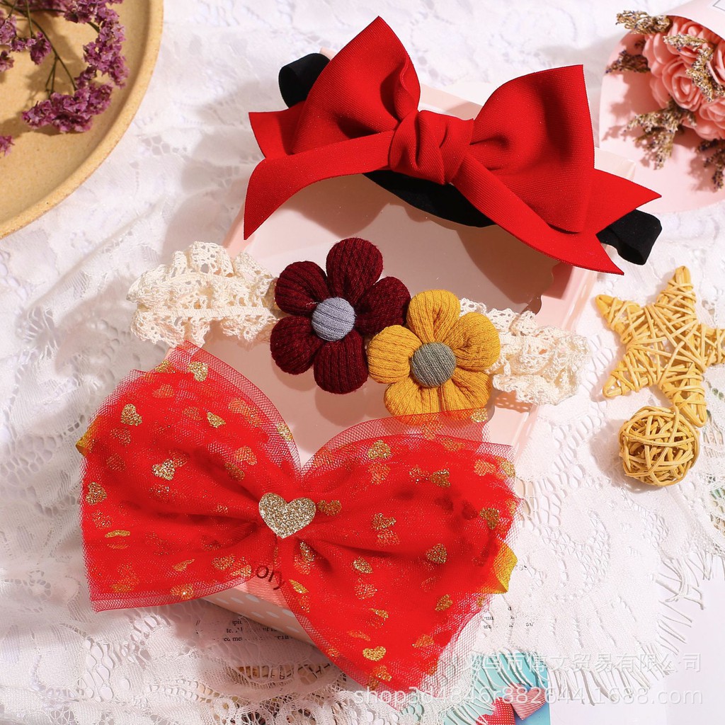 Hộp băng đô cài tóc cho bé gái, nhiều mẫu nhiều màu.