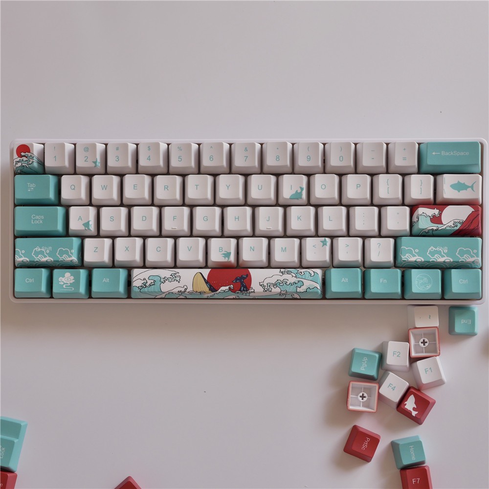 Bàn phím cơ Coral Sea Keycaps, 104/87/65/61 Keycaps OEM PBT Keycaps GK61 Cherry MX Switch Bàn phím cơ chuyên dụng Keycaps PBT Dye Sublimation Keycaps