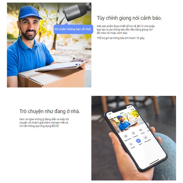 [Tặng Pin Mặt Trời] Camera Wi-Fi EZVIZ BC1C Không Dây, 1080P, Pin Sạc 7800 mAh, Bộ Nhớ Trong 32GB - Hàng Chính Hãng