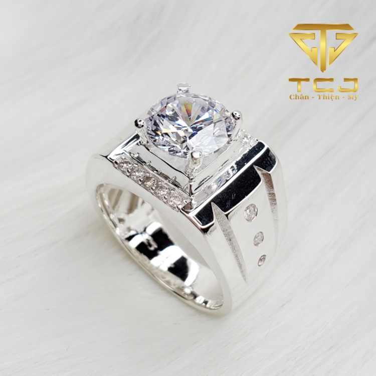 Nhẫn nam bạc ý 925 thiết kế 3D sang trọng RM0112NAM Trang sức Toàn Cầu TCJ