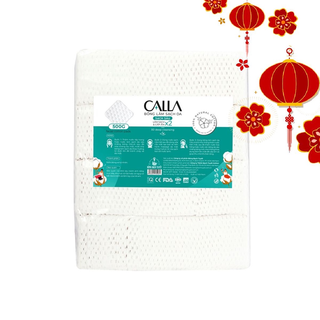 Bông tẩy trang chuyên sâu Bạch Tuyết mềm mịn 500g