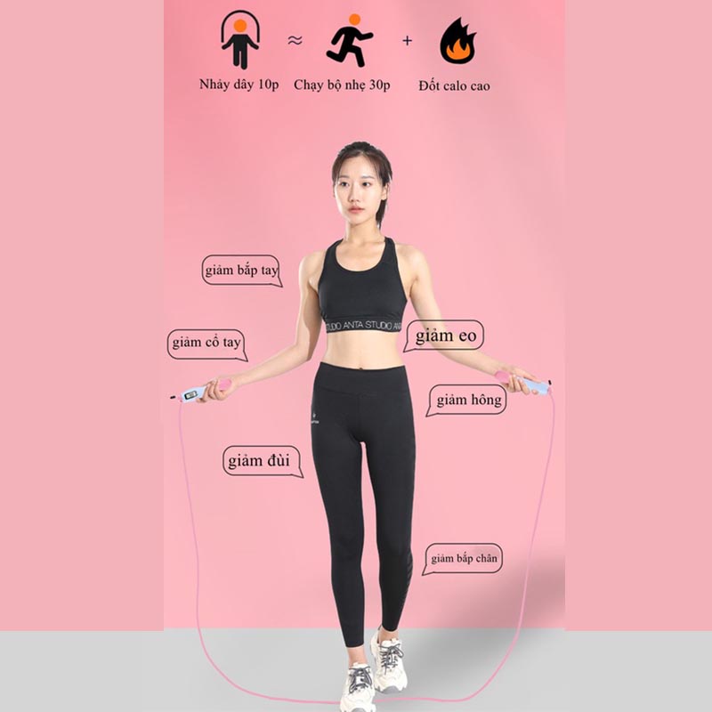 Dây Nhảy Đếm Số Vòng Tự Động, Dây Nhảy Không Dây, 4 Chế Độ, Chống Trượt AOKI
