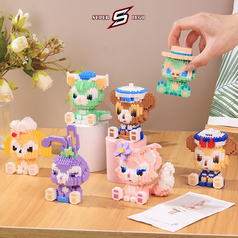 Lego mini đồ chơi lắp ráp 3D hình các nhân vật hoạt hình gia đình Duffy :Star Delu,Anqi,Lena Belle,Geratoni...Super.Lego