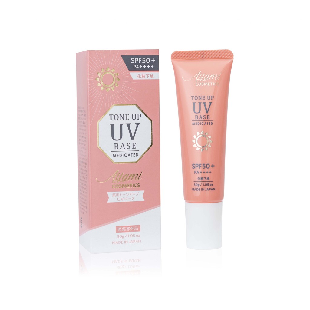 KEM CHỐNG NẮNG DƯỠNG DA NÂNG TONE DƯỢC MỸ PHẨM AYAMI COSMETICS TONE UP UV CREAM SPF50+ PA++++  NHẬT BẢN