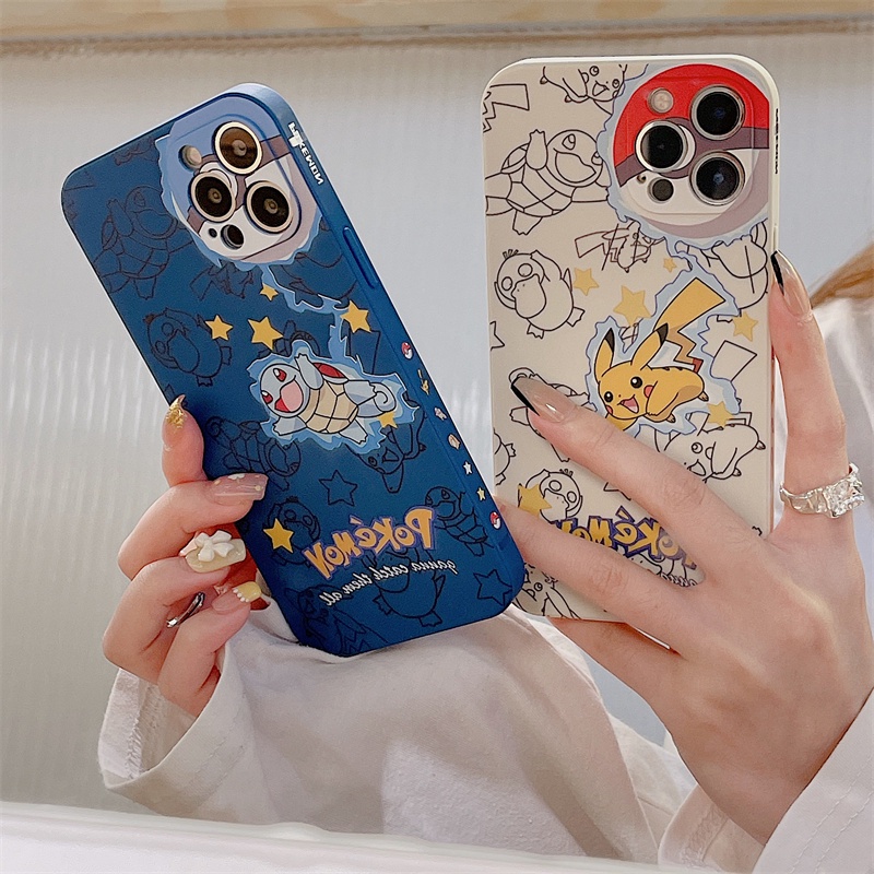 Ốp Điện Thoại Mềm Chống Rơi Hình Pokemon Pikachu Cho iphone 13 12 11 pro max Xs max XR 7 8 plus se2020