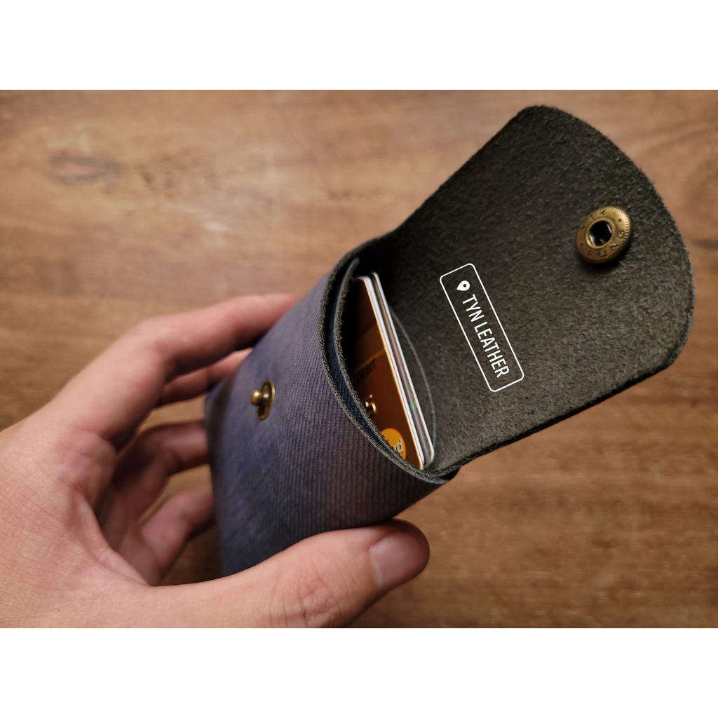 Ví mini da bò thật, Ví mini nam nữ, Ví da handmade, đặt biệt không may