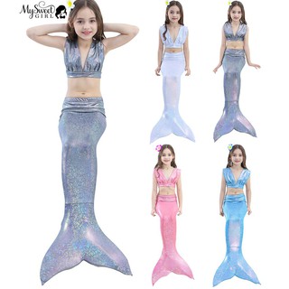 Set bikini 2 mảnh hình đuôi nàng tiên cá đáng yêu cho bé gái