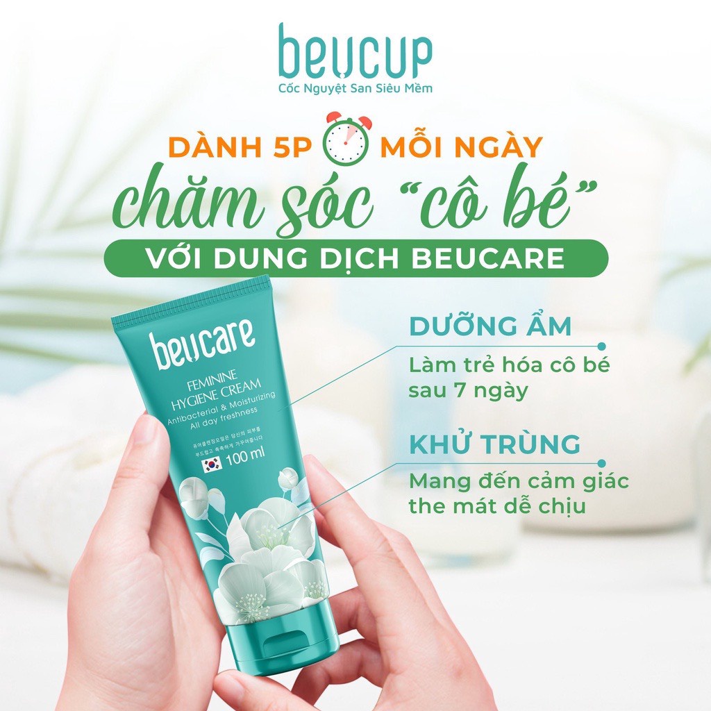 Combo 3 chai dung dịch vệ sinh phụ nữ BeUcare 100ml hương bạc hà, làm sạch dịu nhẹ, an toàn cho da