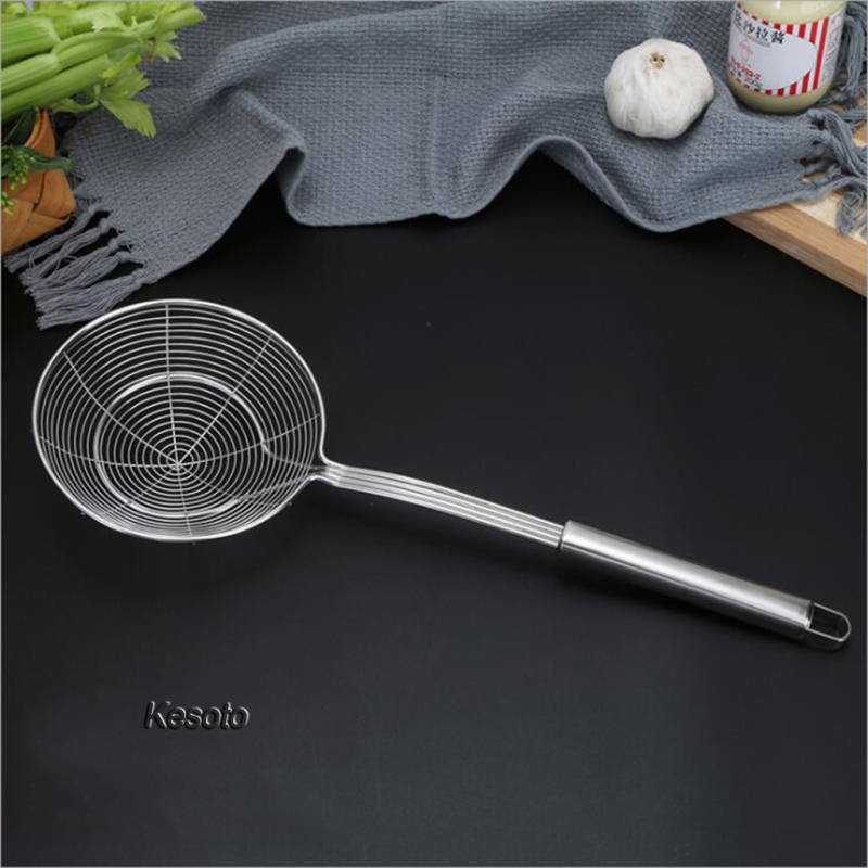 [KESOTO]Stainless Steel Skimmer Chinese Indian Strainer Ladle Frying Chicken 14cm