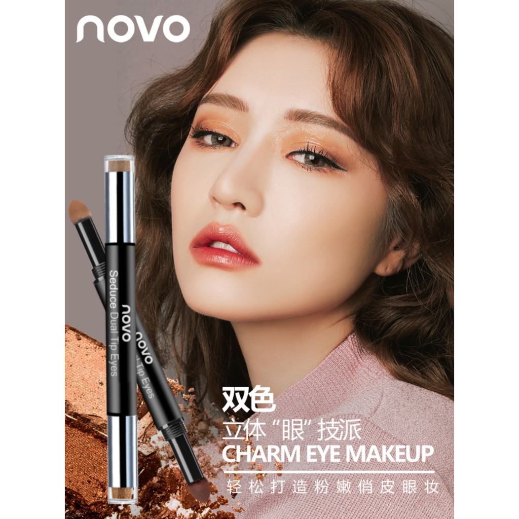 hbhb Bút nhũ nhấn mắt 2 đầu Novo Eyeliner Eyeshadows 5148 + Tặng mặt nạ dưỡng trắng HA 95