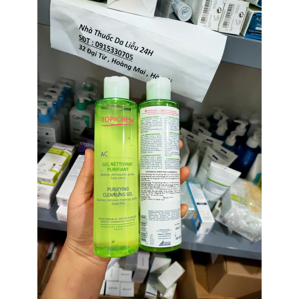 Sữa rửa mặt Topicrem AC Purifying Cleansing Gel 200ml