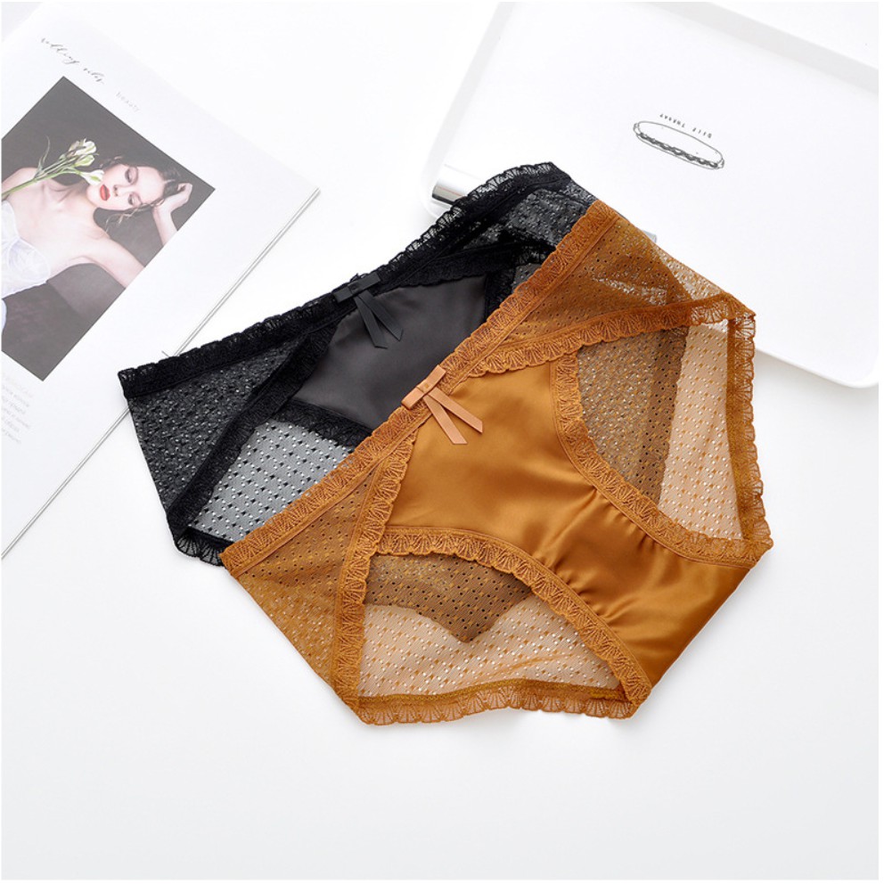 Quần lót ren nơ họa tiết cao cấp phối, chất liệu mềm mịn cực thông thoáng, sexy - Wexuu Design QC05