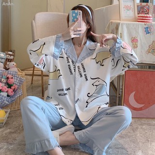 ❃♗✓Bộ đồ ngủ Cotton cao cấp in họa tiết hoạt hình dễ thương thời trang xuân thu cho nữ