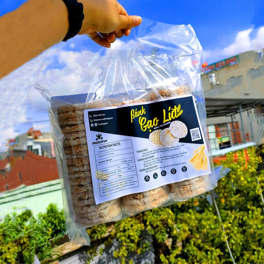 Bánh gạo lứt ăn kiêng (510gr/1 Bịch) Bánh ăn heathy, giảm cân, tặng cơ, làm từ mầm gạo lứt nguyên hạt vị đường ăn kiêng.