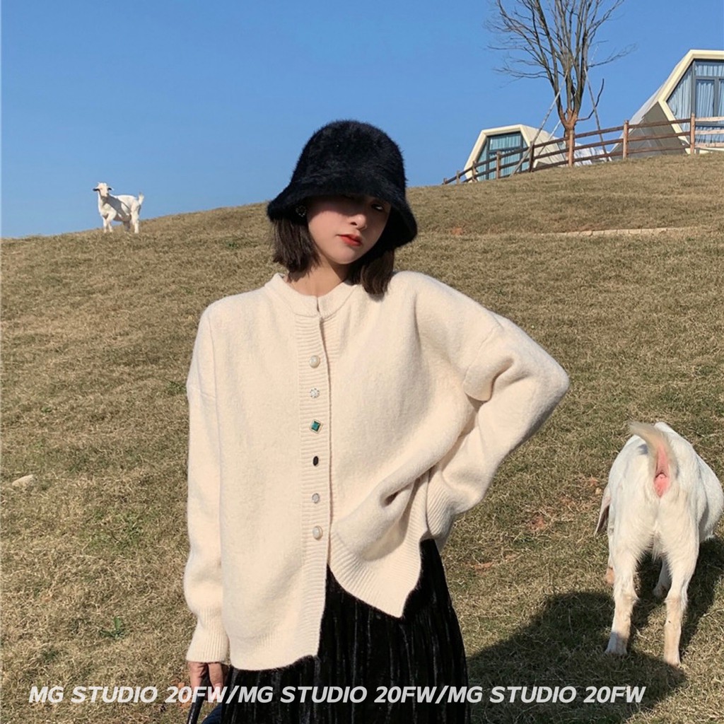 Nón Tai Bèo Phủ Lông Thỏ Màu Trơn Dễ Phối Đồ Thời Gian Thu Đông Nhật Bản Mugua Sản Phẩm MG STUDIO / Retro