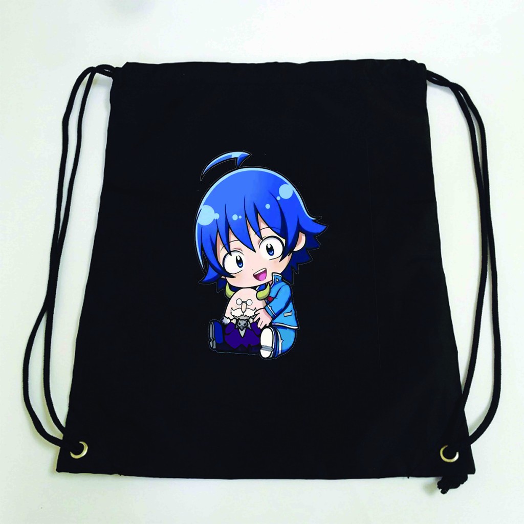 Balo dây rút đen in hình Mairimashita! Iruma-kun IRUMA GIÁ ĐÁO anime chibi túi rút đi học xinh xắn thời trang