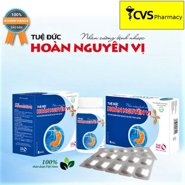 Tuệ Đức Hoàn Nguyên Vị - Hỗ Trợ Giảm Trào Ngược Dạ Dày Tá Tràng,Viêm Loét Dạ Dày Tá Tràng, Hộp 20 Viên Và Hộp 80 Viên